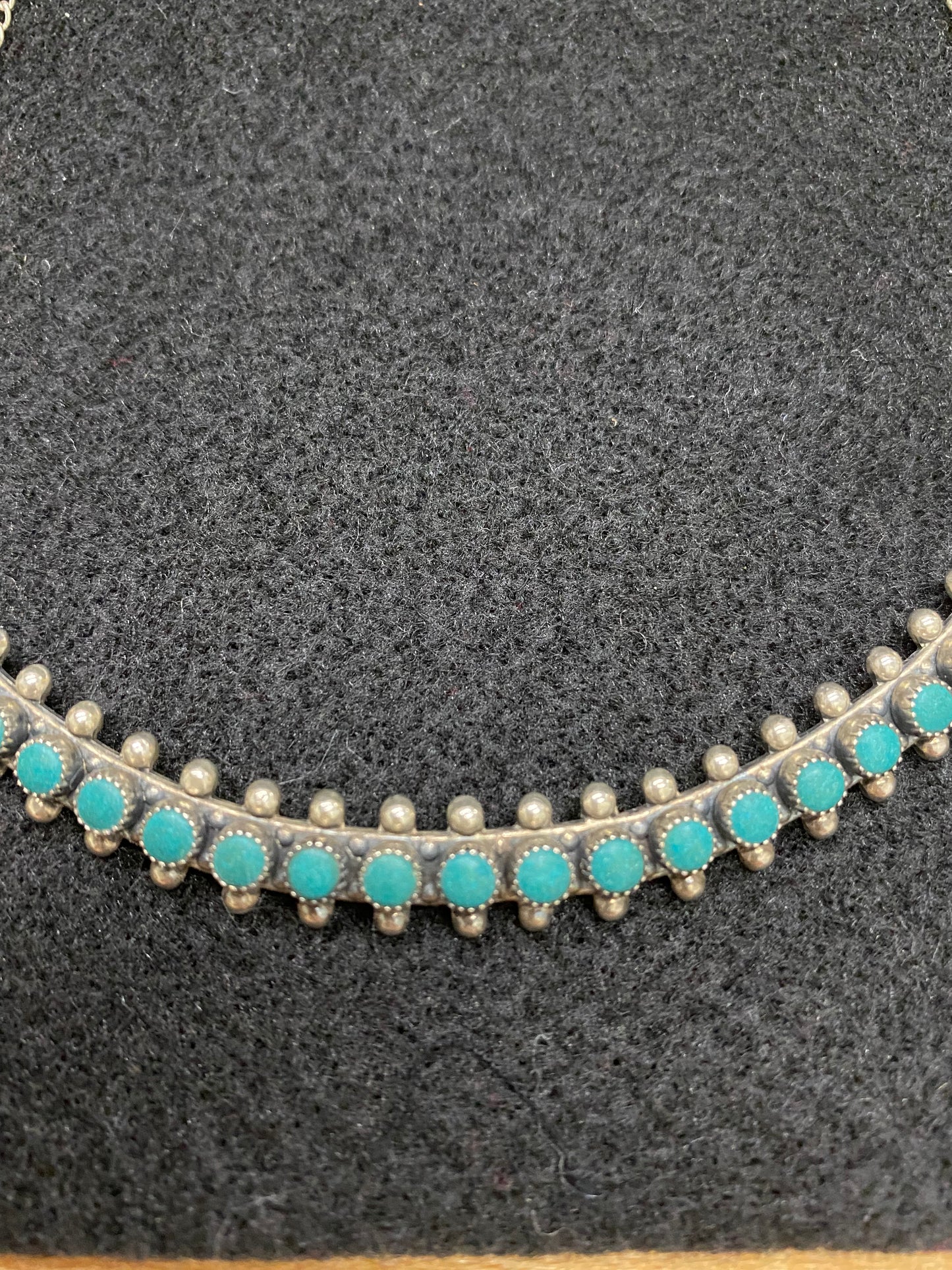 Vintage Zuni Petitpoint Turquoise Necklace
